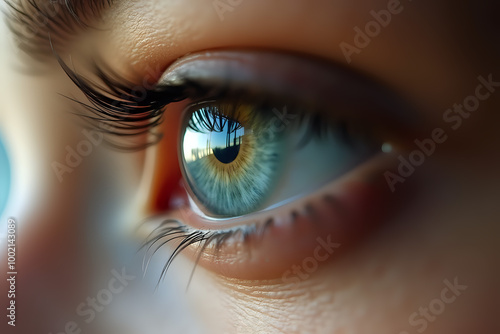 close up of a blue eye