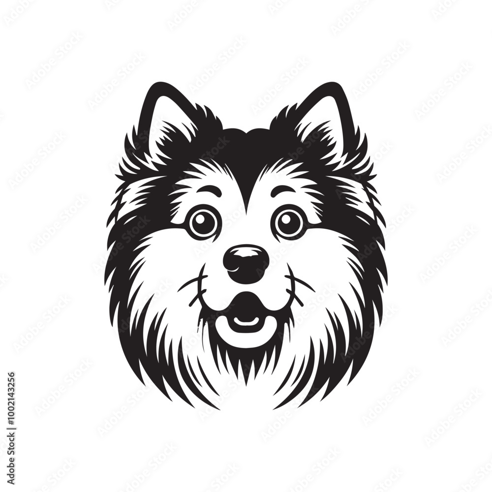 Finnish Spitz Dog Face Clipart Design - Dog Face Logo - Finnish Spitz Vector illustration in black and white
Finnish Spitz Dog Face Clipart Design - Dog Face Logo - Finnish Spitz Vector illustration in black and white