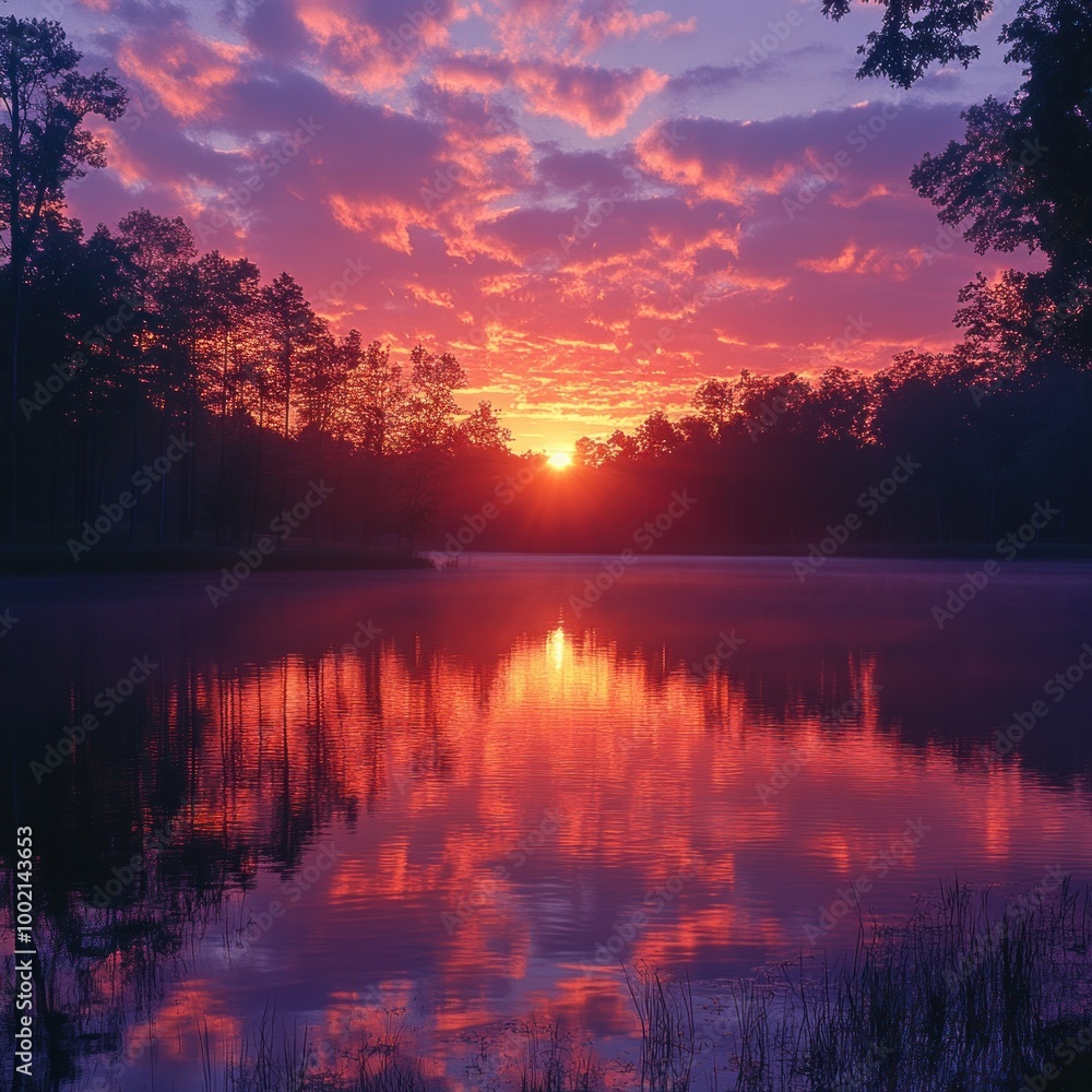 Sunset Reflection Over Lake Sunset Reflection Over Lake