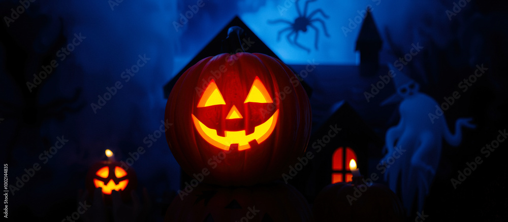 Jack-o'-Lantern in a Haunted Forest Jack-o'-Lantern in a Haunted Forest