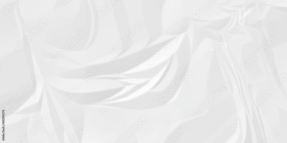 Obraz premium Empty White wrinkly backdrop paper background. panorama grunge wrinkly paper texture background, crumpled pattern texture. paper crumpled texture. white fabric crushed textured crumpled.