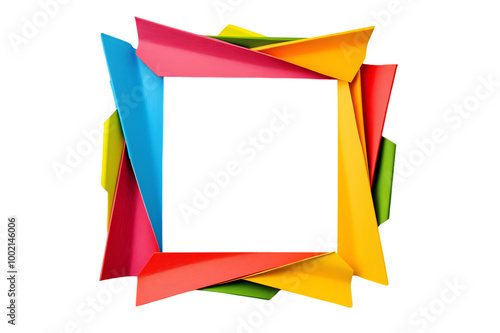 Colorful photo frame on a transparent background, Square avatar frame