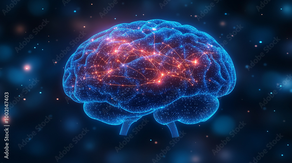 A digital representation of a brain with glowing neural connections, illustrating concepts of intelligence and cognition. A digital representation of a brain with glowing neural connections, illustrating concepts of intelligence and cognition.