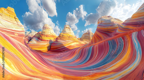 Striking Arizona Landscape: Colorful Rock Formations in the Desert