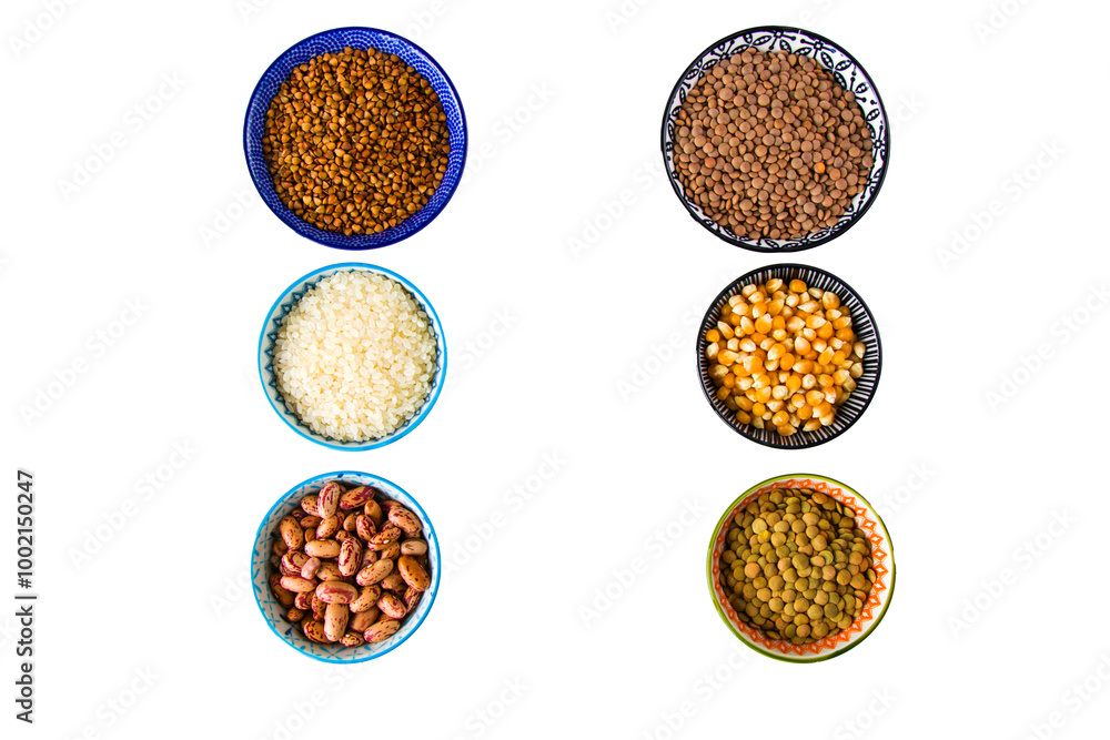 Healthy grains and beans, full of vitamins Healthy grains and beans, full of vitamins