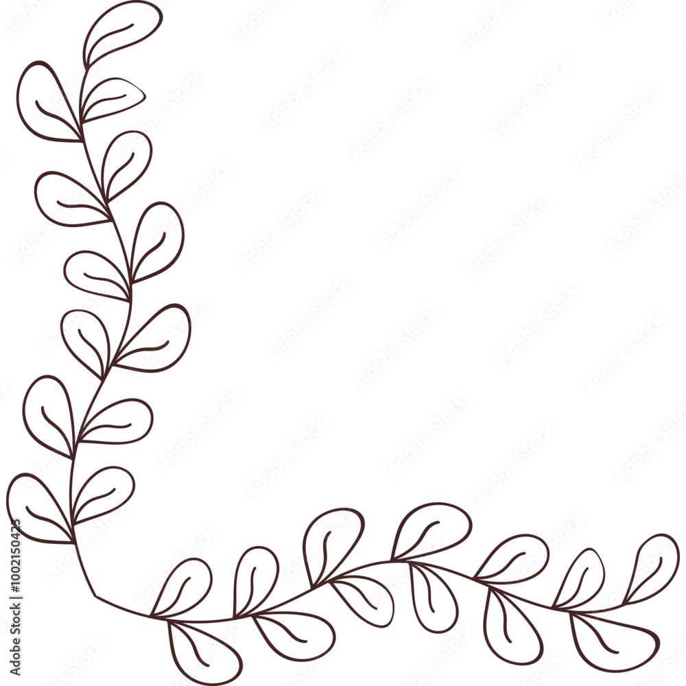Simple Floral Line Corner Simple Floral Line Corner
