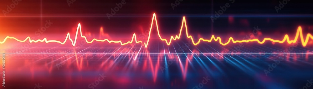 Close-up of EKG with T wave inversion in the lateral leads, indicating a heart attack Close-up of EKG with T wave inversion in the lateral leads, indicating a heart attack