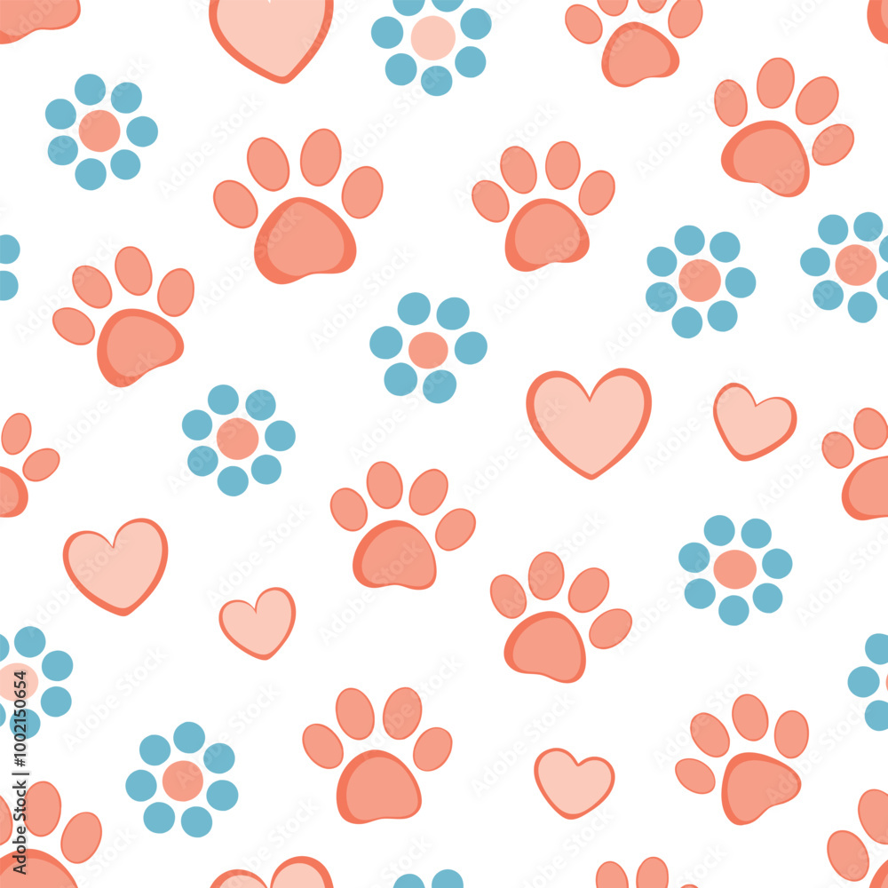 Fototapeta premium Seamless hearts pattern for a romantic Valentine's Day design with pink and red heart illustrations, perfect for wedding decorations or love-themed wallpaper