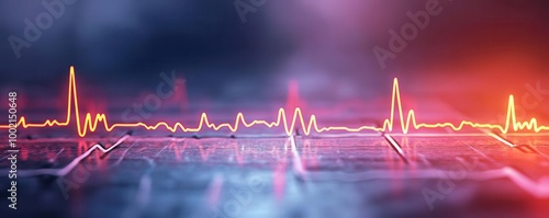 EKG with biphasic T waves, indicating ischemia and early heart attack symptoms photo