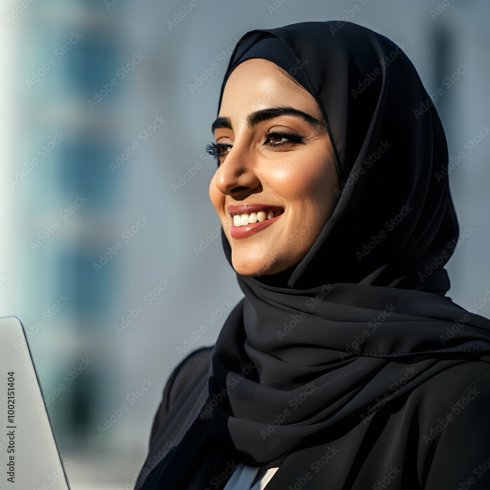 Confident Muslim Business woman smile Confident Muslim Business woman smile
