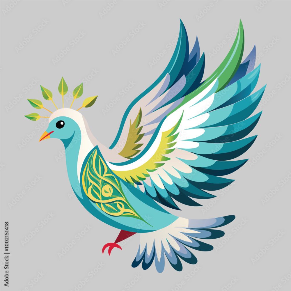 Obraz premium Dove mascot sticker vector design