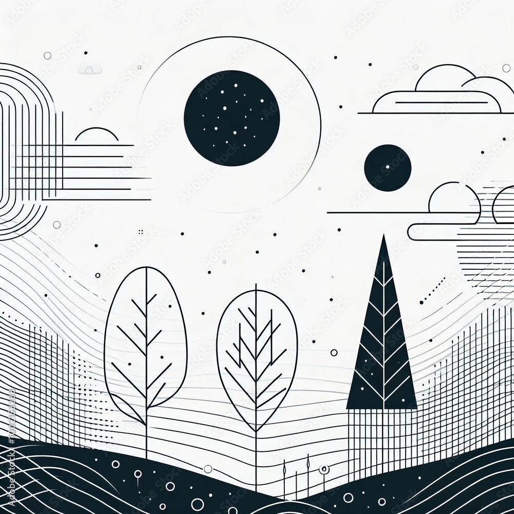 Obraz premium abstract pattern with trees