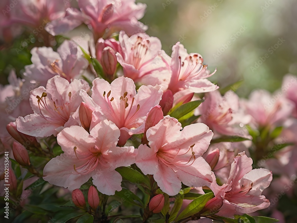 Delicate Pink Azalea Flowers in Bloom Delicate Pink Azalea Flowers in Bloom