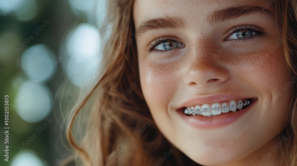 Confident Teenager with Clear Braces Confident Teenager with Clear Braces
