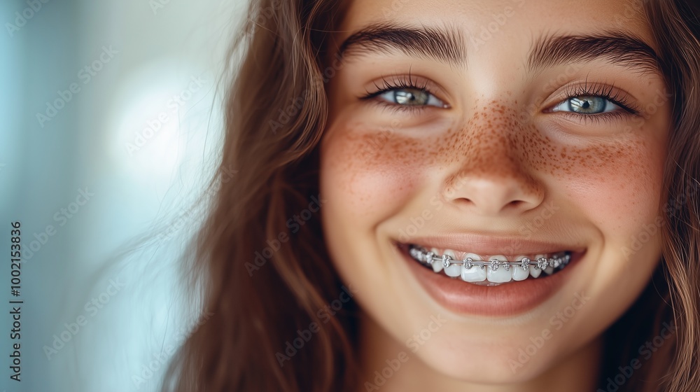 Confident Teenager with Clear Braces Confident Teenager with Clear Braces