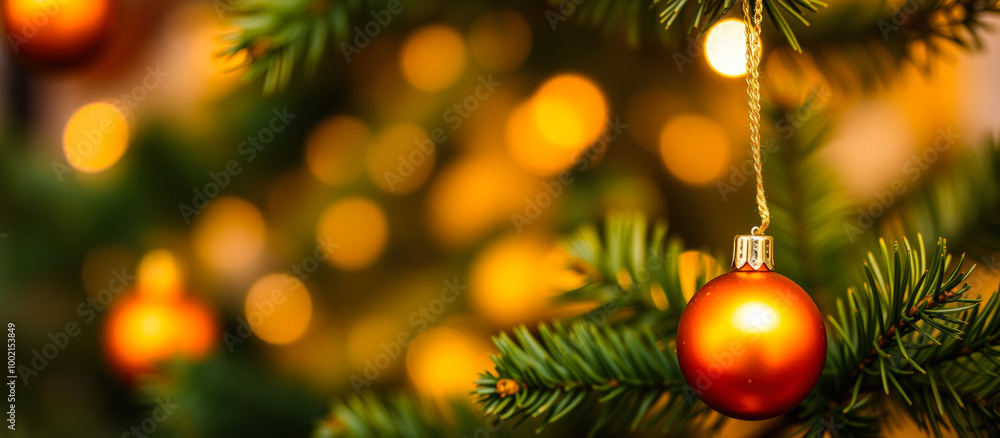 Christmas Ornament on a Decorated Tree Christmas Ornament on a Decorated Tree