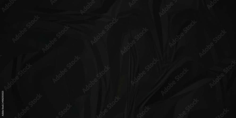 Empty black wrinkly backdrop paper background. panorama grunge wrinkly paper texture, crumpled pattern texture. paper crumpled texture. black fabric crushed textured crumpled. Empty black wrinkly backdrop paper background. panorama grunge wrinkly paper texture, crumpled pattern texture. paper crumpled texture. black fabric crushed textured crumpled.