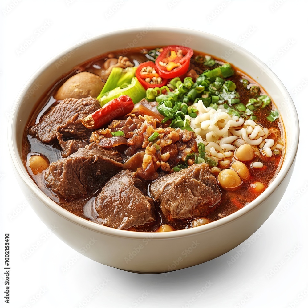 indonesian food rawon isolated on white background. indonesian food rawon isolated on white background.