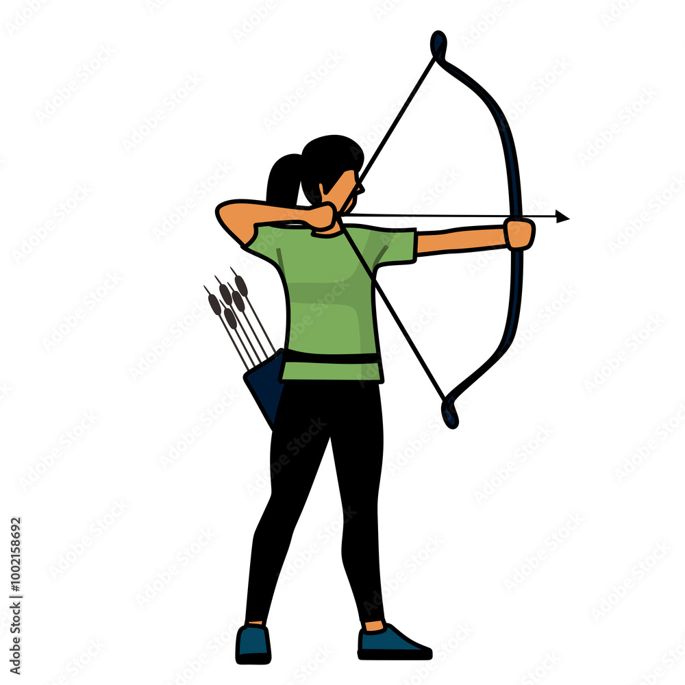 Obraz premium archer shooting target vector illustration