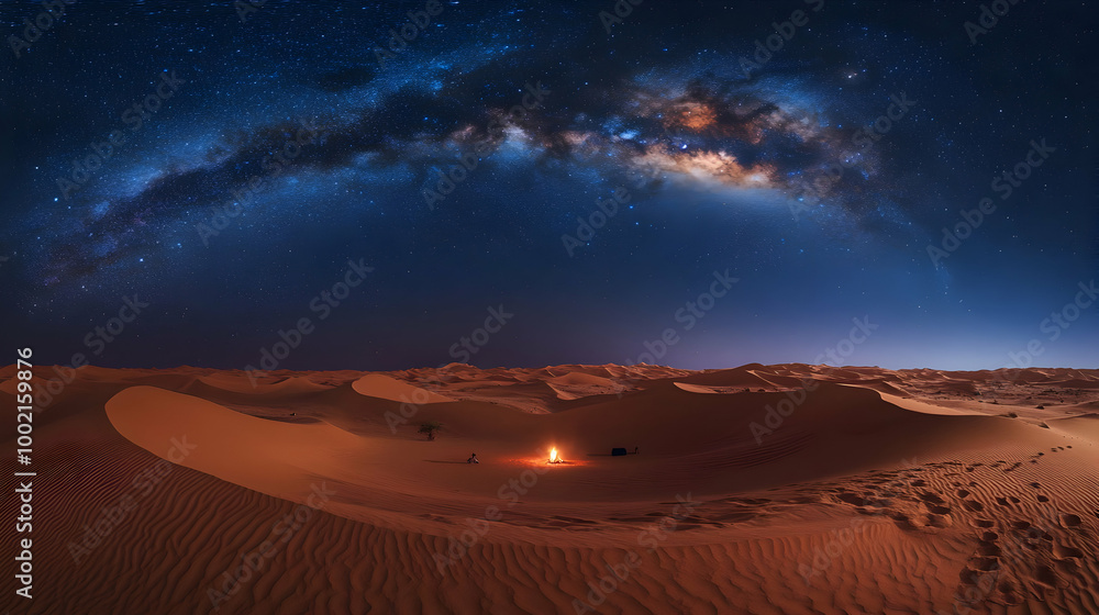 Milky Way Over Desert Dunes at Night - Starry Sky Photography Milky Way Over Desert Dunes at Night - Starry Sky Photography