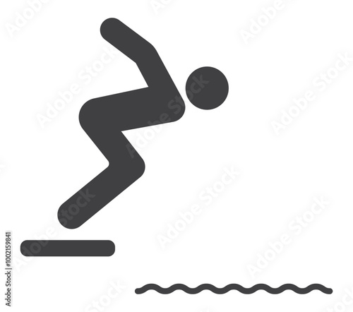 person jump in water icon