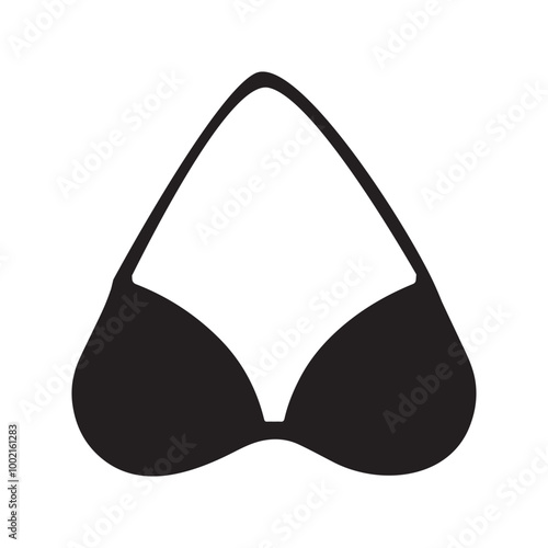 Beach Swim bra Silhouette Vector Illustration - Beach Clipart Design
