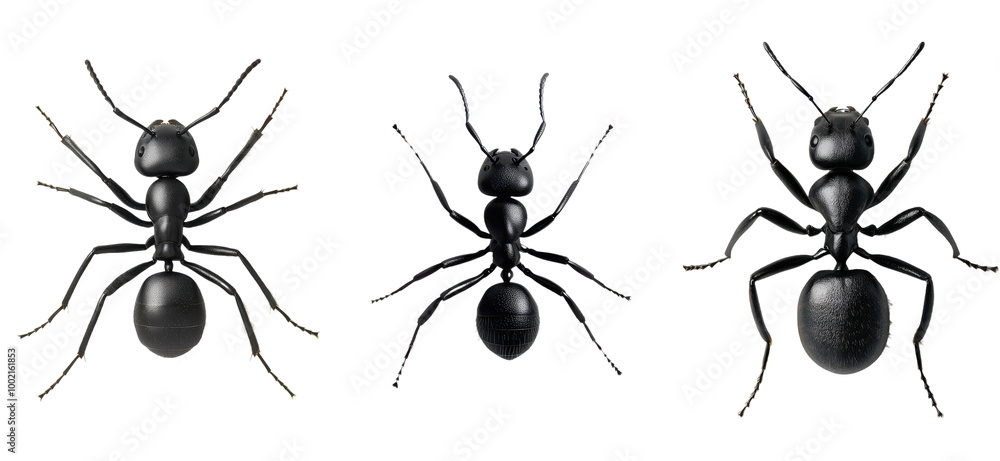Set of Top View of Black and Red Ant | Isolated on Transparent Background Set of Top View of Black and Red Ant | Isolated on Transparent Background