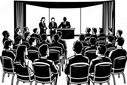 Business Conference Scene with Professionals Engaged in Corporate Presentation