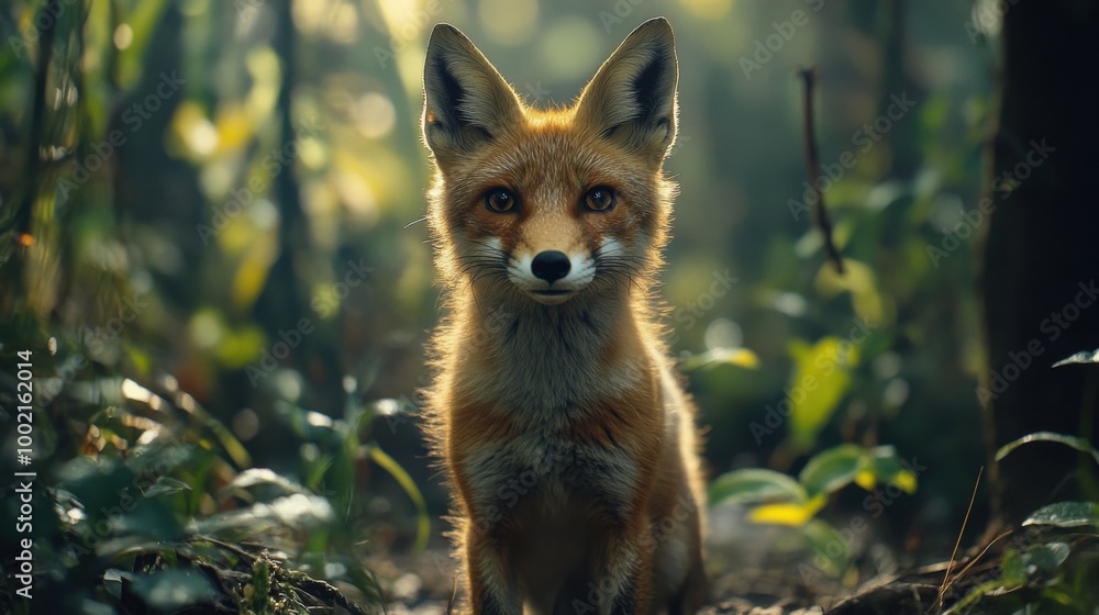 red fox in the woods red fox in the woods
