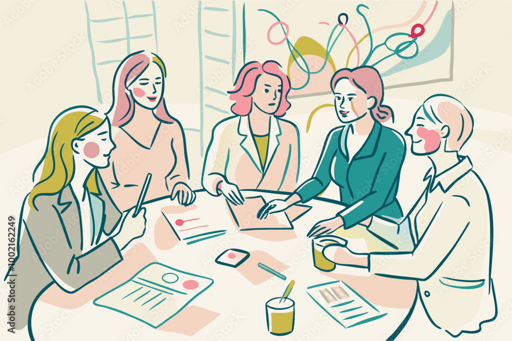 Professional Women Collaborating in a Business Meeting Professional Women Collaborating in a Business Meeting