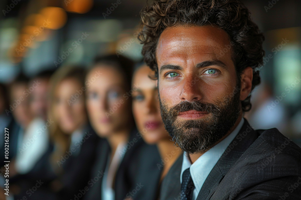 Business team discusses strategies with their manager at conference table Business team discusses strategies with their manager at conference table