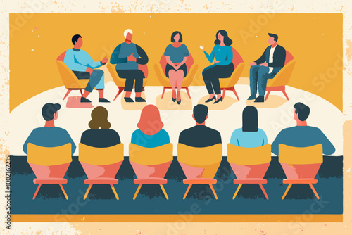 Diverse Audience Attending a Professional Seminar Discussion