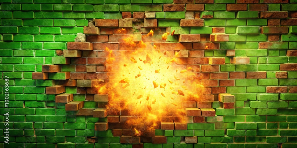 Dynamic Brick Wall Explosion with Luma Matte and Chroma Key Effects for ...