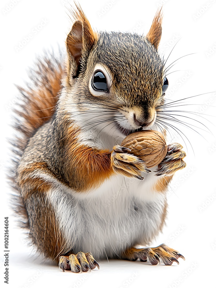 Tiny Squirrel Holding a Nut in Its Paws Tiny Squirrel Holding a Nut in Its Paws