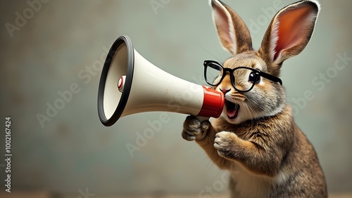 Rabbit with megaphone