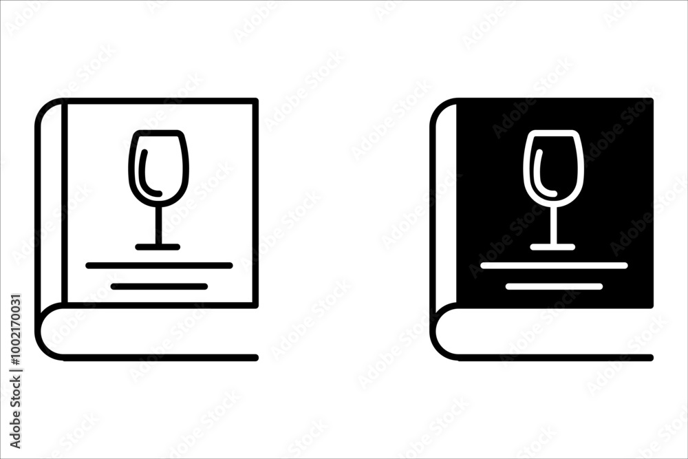 Menu book icon in trendy outline style design, for your website design, logo, app, UI Vector design. User icon, silhouette isolated on white background.
