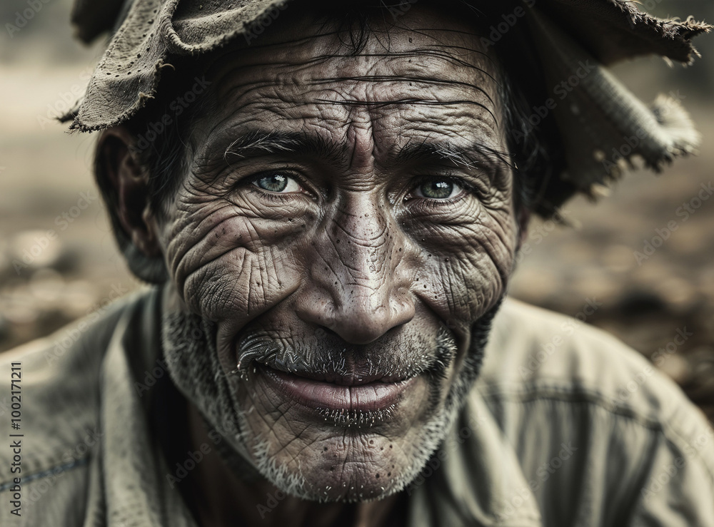Portrait of a poor beggar Portrait of a poor beggar
