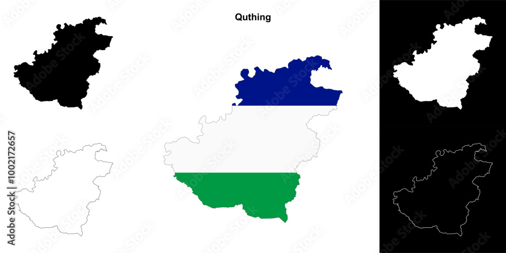 Fototapeta premium Quthing district outline map set