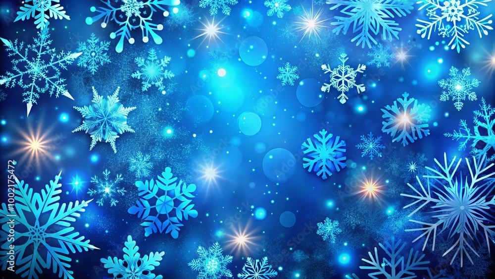 Charming blue Christmas background featuring intricate snowflakes, ideal for holiday cards and New Year festivities, Charming blue Christmas background featuring intricate snowflakes, ideal for holiday cards and New Year festivities,