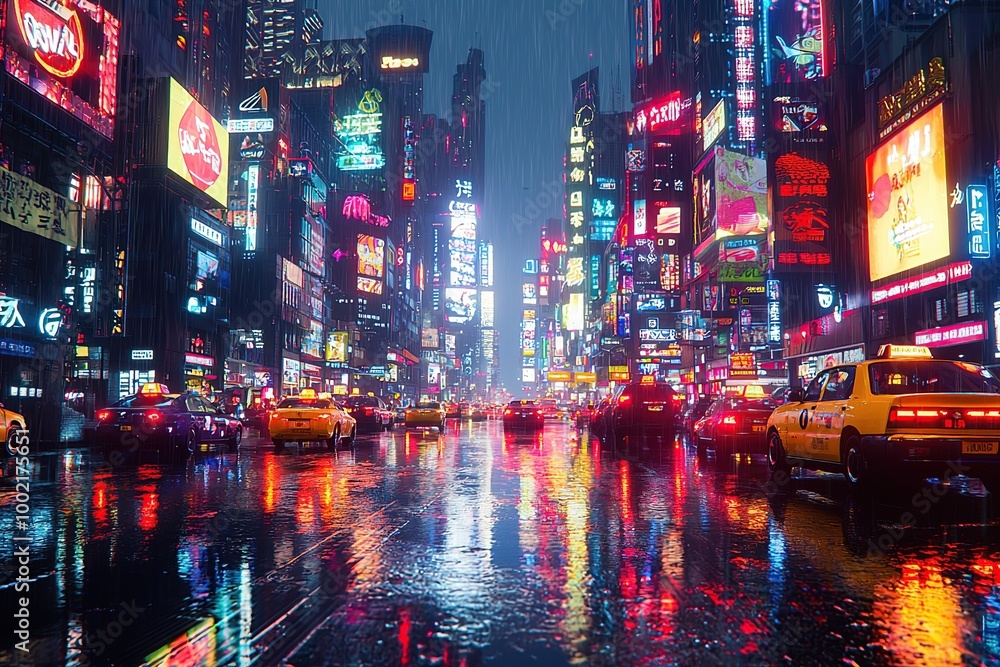 Obraz premium Neon Cityscape