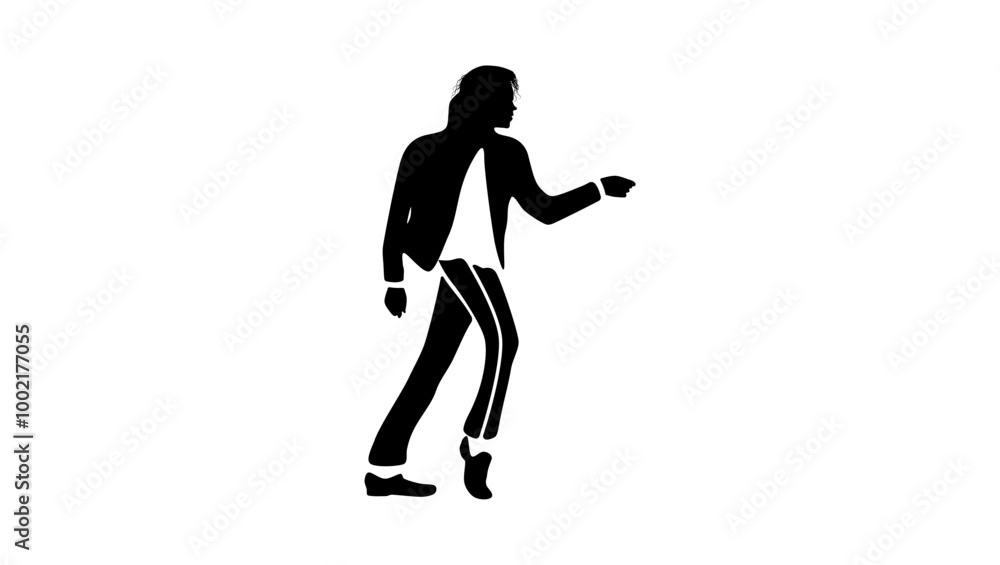 moonwalk dancer emblem, black isolated silhouette moonwalk dancer emblem, black isolated silhouette