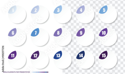 Bullet Circle 15 number sell, text boxes for presentation. 