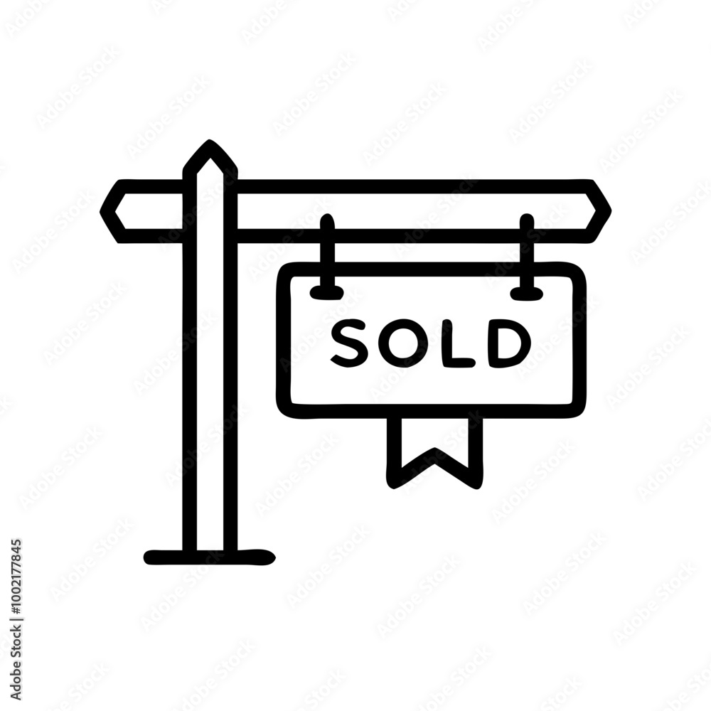 Rustic Charm of Sold Sign Hanging on Timber Post Vector Graphic
Rustic Charm of Sold Sign Hanging on Timber Post Vector Graphic