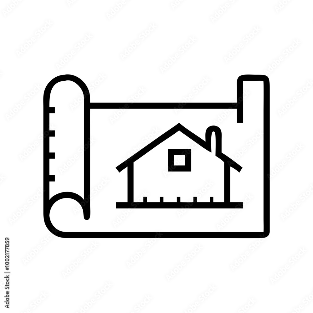 dynamic vector illustration featuring rolledout blueprint of house floor plan
dynamic vector illustration featuring rolledout blueprint of house floor plan
