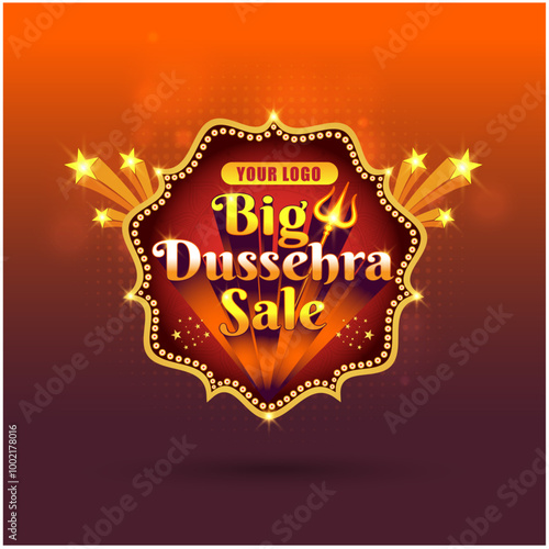 Dussehra Sale Logo Design Template, Big, Online Shopping Advertisement Templates Vector Layered