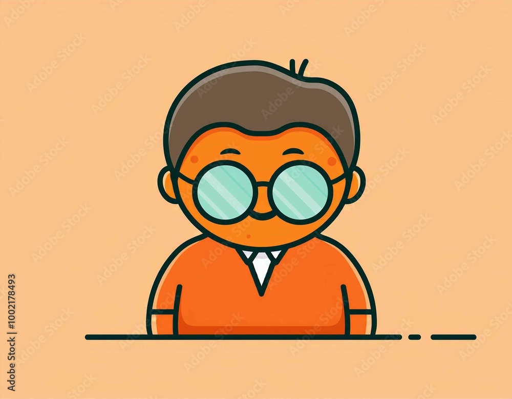 orange character wearing glasses vector orange character wearing glasses vector