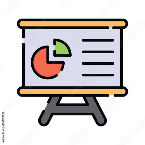 An icon of business graphical presentation, vector of statistical presentation