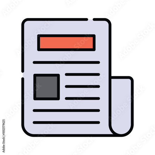 Trendy icon of newspaper in style, vector of press release concept