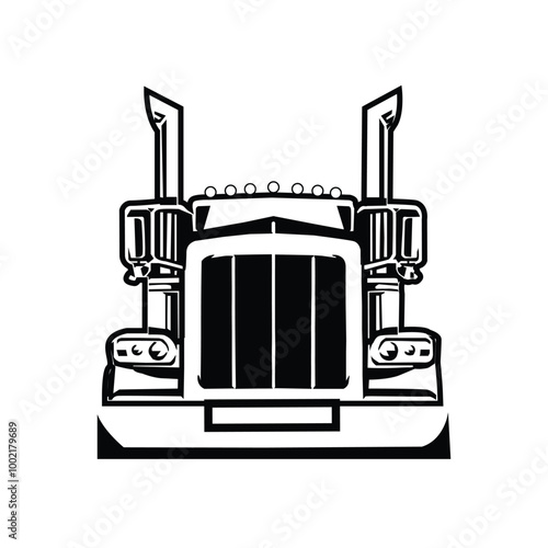 Simple design balck and white trucking photo