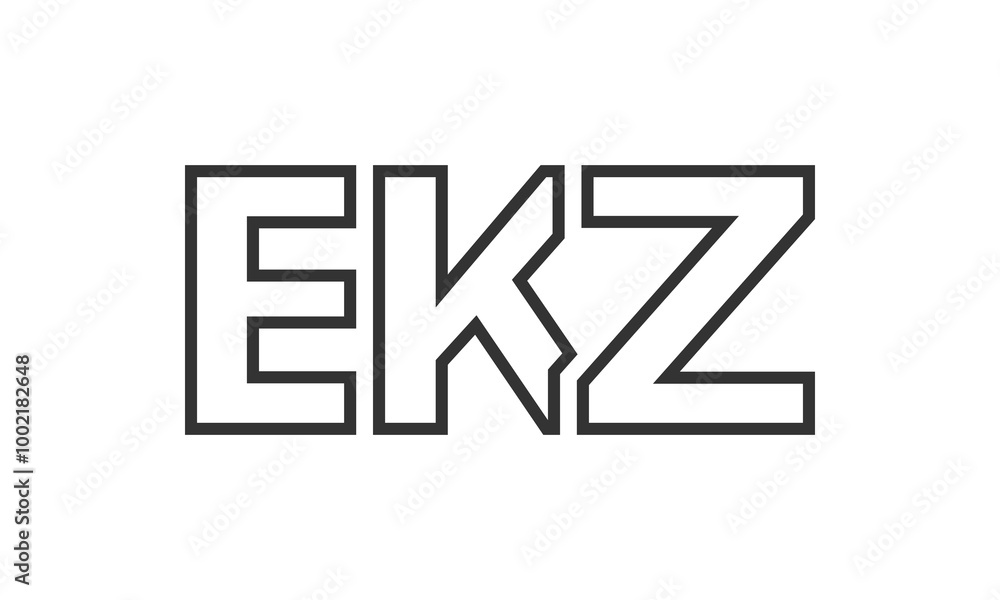 EKZ logo design template with strong and modern bold text. Initial based vector logotype featuring simple and minimal typography. Trendy company identity. EKZ logo design template with strong and modern bold text. Initial based vector logotype featuring simple and minimal typography. Trendy company identity.